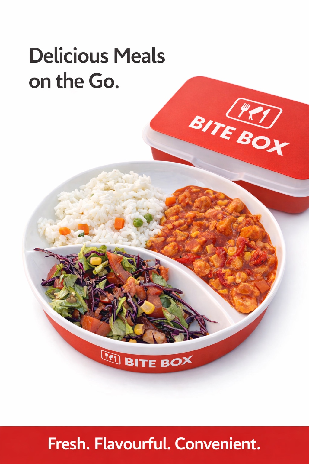 Bite Box Meal Box with rice and salad